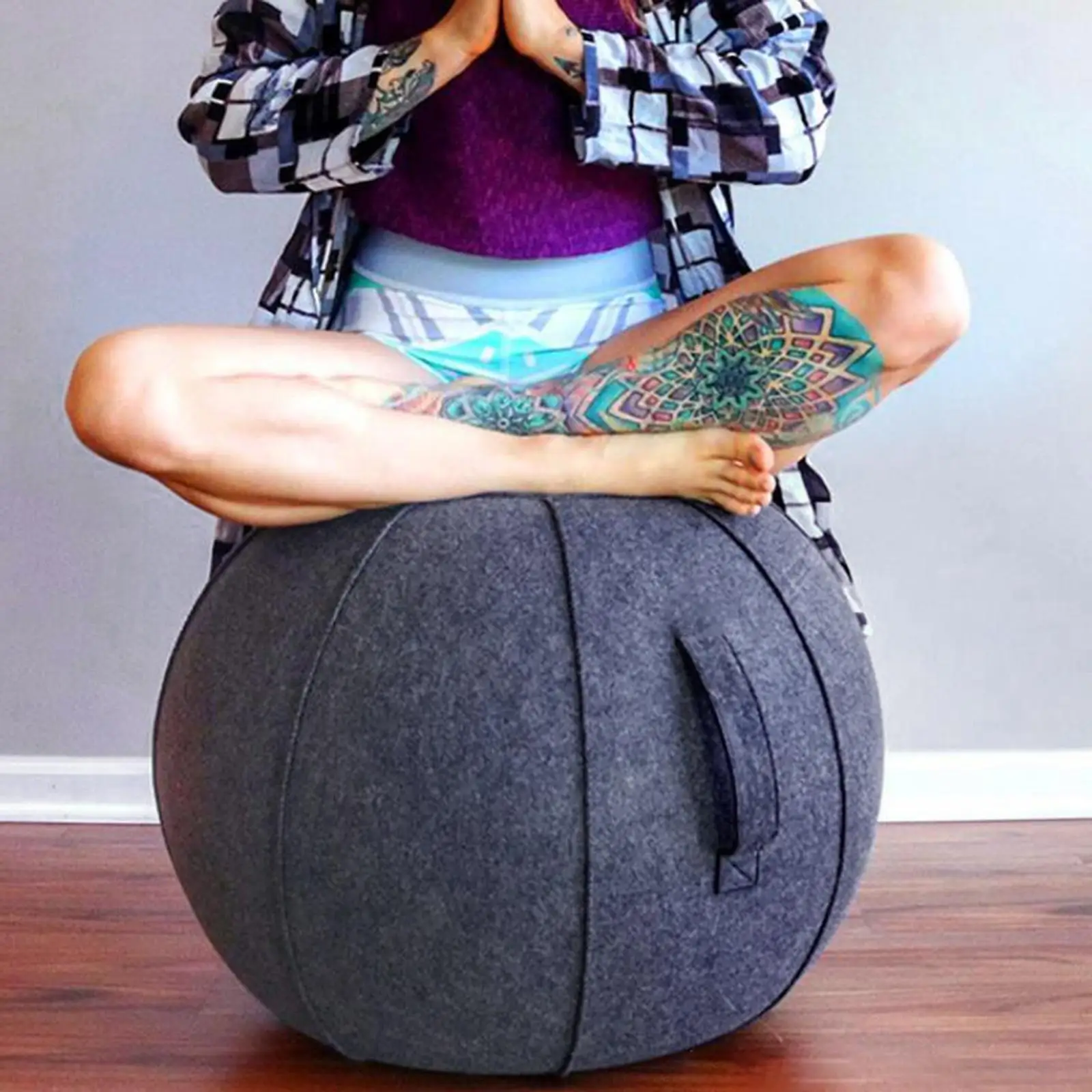 Yoga Ball Cover Ball Pilates Sitting Ball Chair Cover Storage Bag  Blue