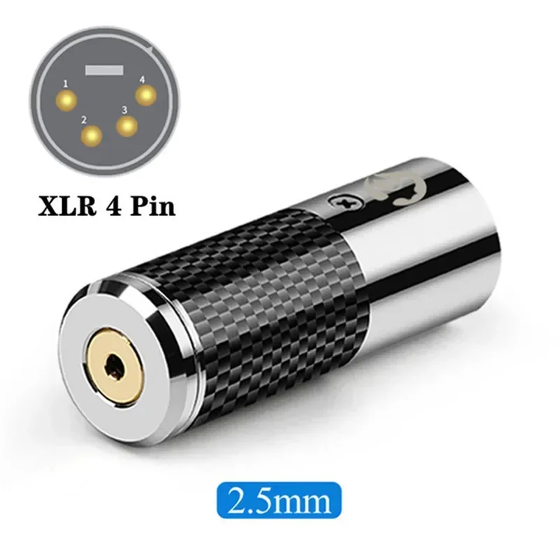 Audio Adapter Jack 3.5 2.5 4.4 To 4 Pin XLR Connector Headphone Converters For Radio Amplifier Decoder Male Female Carbon Fiber