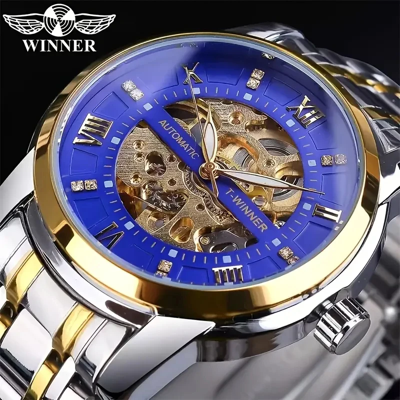 Light Luxury Men's Luxury Automatic Mechanical Watch - Business Casual Fashion, Stainless Steel Strap, Roman Numerals, Elegant Gift for Him, Casual Luxury Men's Watch | Elegant Watch | Luxurious Watch image 5