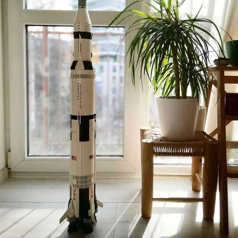 Décennie s de Construction de Fusée Spatiale d'Apollo Saturn V, Jouets en Briques pour Enfants et Adultes, Cadeaux de Noël et d'Anniversaire, 92176, 100, 21309 cm