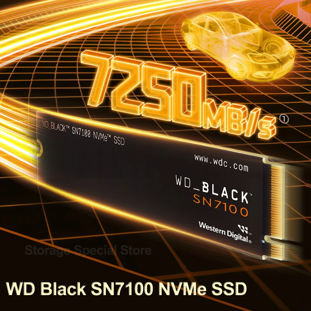 محرك الألعاب WD BLACK M.2 2280 SSD SN7100 SN850X NVMe محرك الحالة الصلبة الداخلي 500G 1TB 2TB 4TB PCIe 4.0 يعمل على القرص الصلب PS5