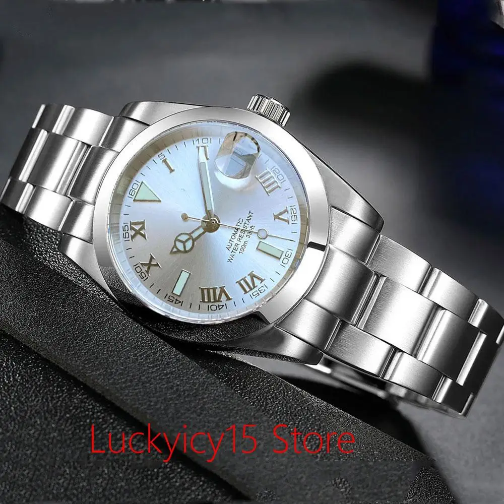 Watch Men Roman Number NH35A/MIYOTA 8215 Automatic Movement Silver/Grey/Black Face Sapphire Glass 10ATM Bracelet 36mm/39mm