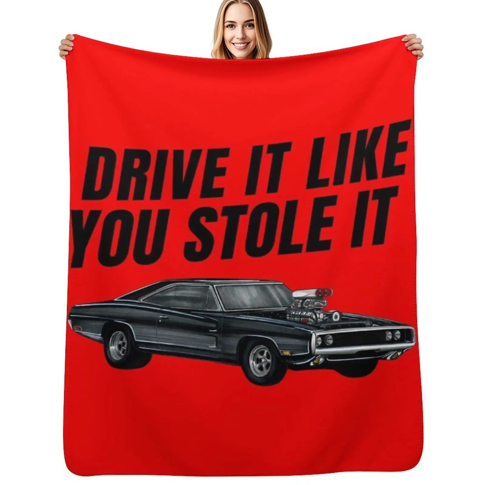 

Drive it like you stole it { fast and furious Dom's Charger } Throw Blanket Decorative Sofa Retros Giant Sofa for sofa Blankets