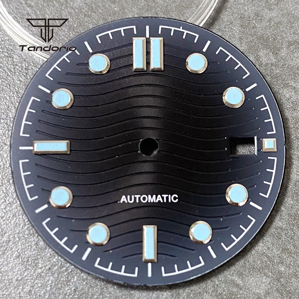 31mm Gradient Color Wave Dial Sterile Watch Face Date Window Luminous Parts Wristwatch Accessories Fit NH35 Automatic Movement