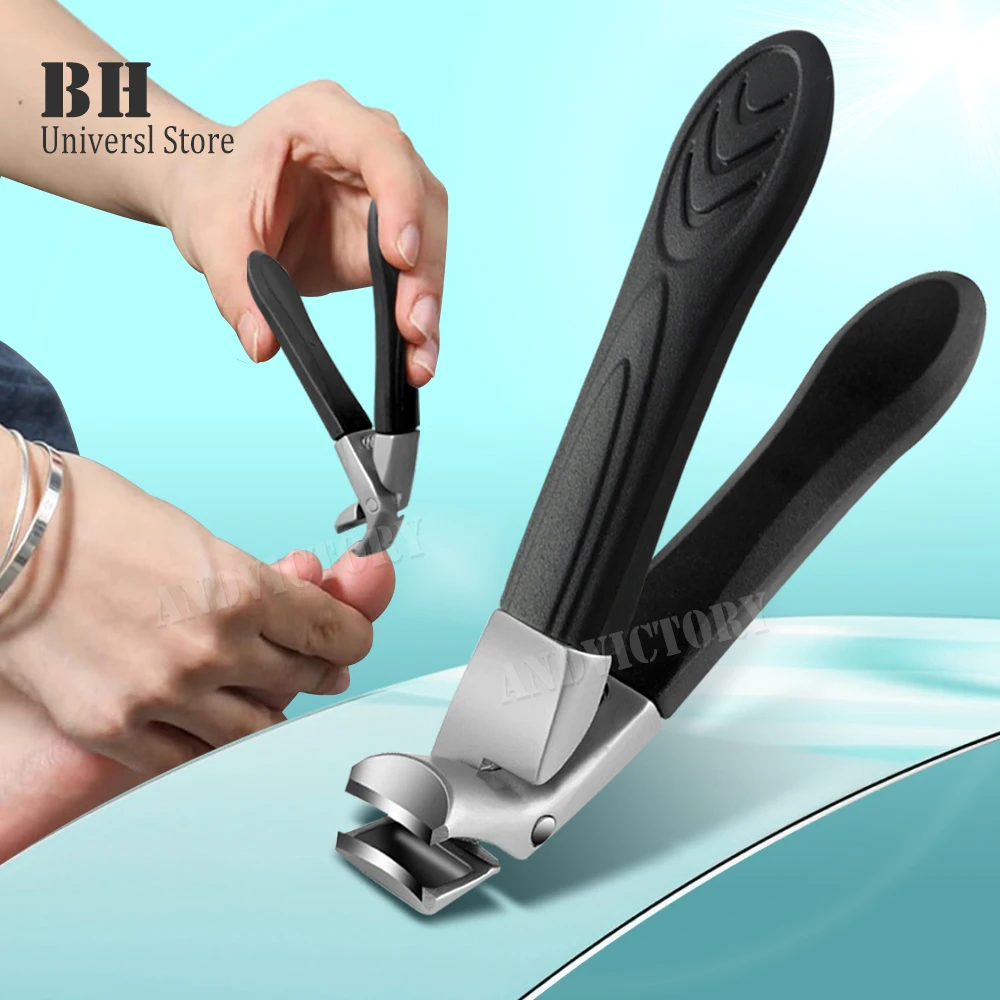 

1Pcs stainless steel elbow nail clipper non-slip rubber and plastic handle nail clipper large opening single nail clipper set