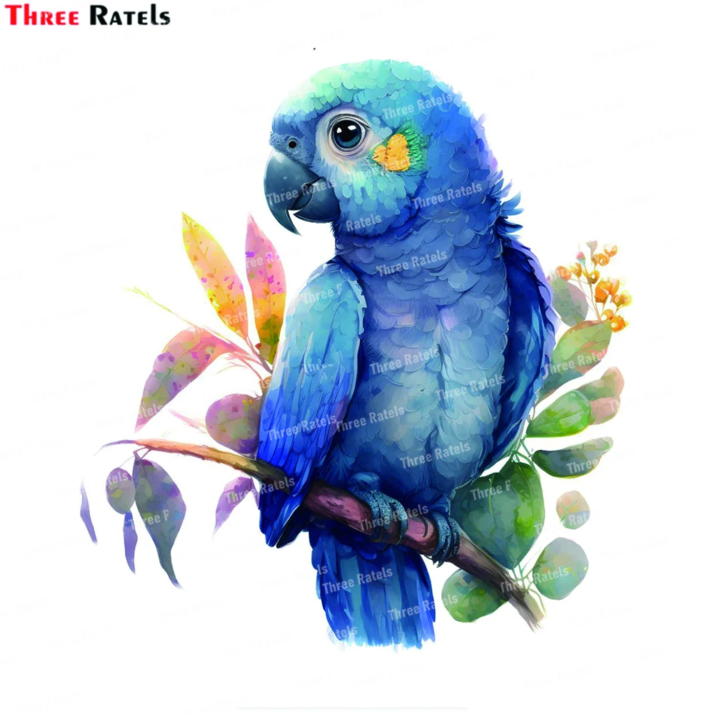 Three Ratels K946 Blue Parrot Bird Classical Art Home Bedroom Decoration Wall Stickers Mural Flowers Toilet Decal