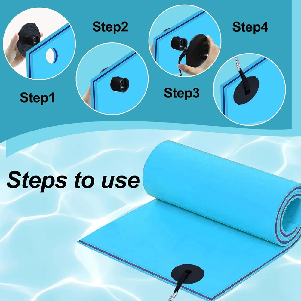 A03F-Schwimmende Matte Tether Schwimmende Wassermatte Tether Kits für alle Schaumwasserpads Tragbare schwimmende Matte Tülle Kit, Schwimmende Matten
