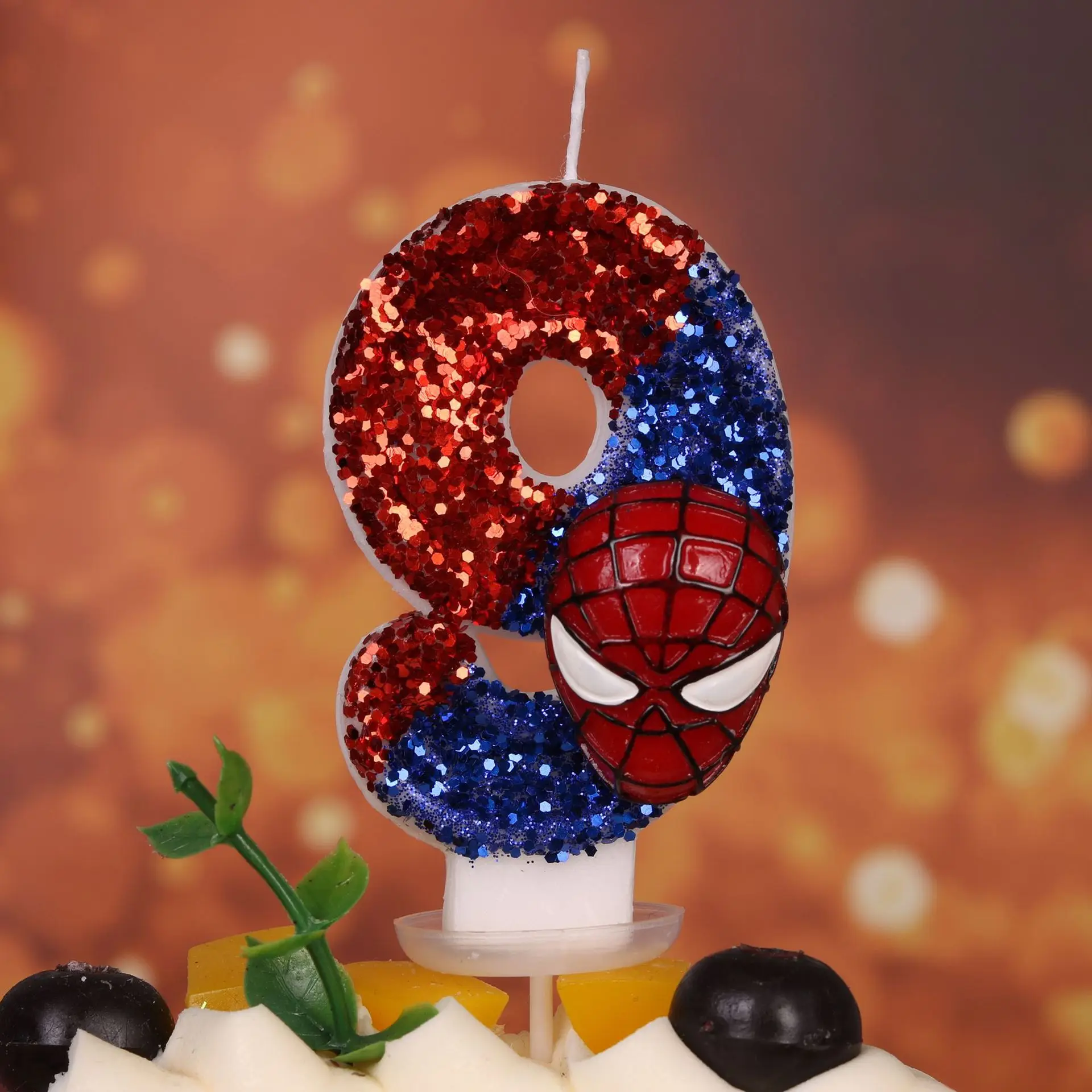 Supereroe Marvel Candele digitali Candeliere per cartoni animati Inserto per torta di compleanno 0-9 candele Accessori per torte per feste di Natale Regali