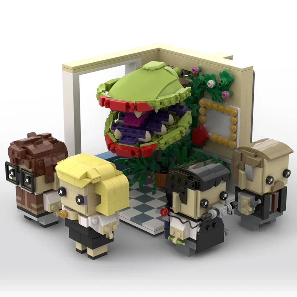 MOC Movies Creativity Mushniks shop diorama Model Building Blocks Little Shop of Horrors Carnivorous Flower Monster Bricks Toy