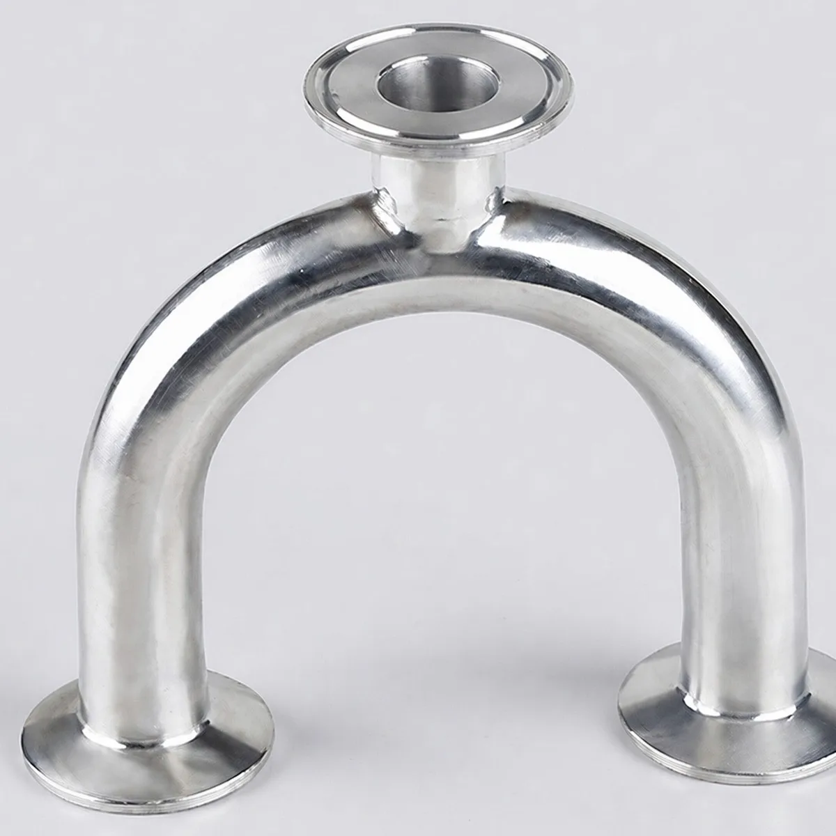 Sanitary SS304 Stainless Steel U Shape 3 Way Tri Clamp Ferrule Pipe Fitting 19mm 38mm 51mm Tube OD 1.5 2 Inch for Brewery Dairy