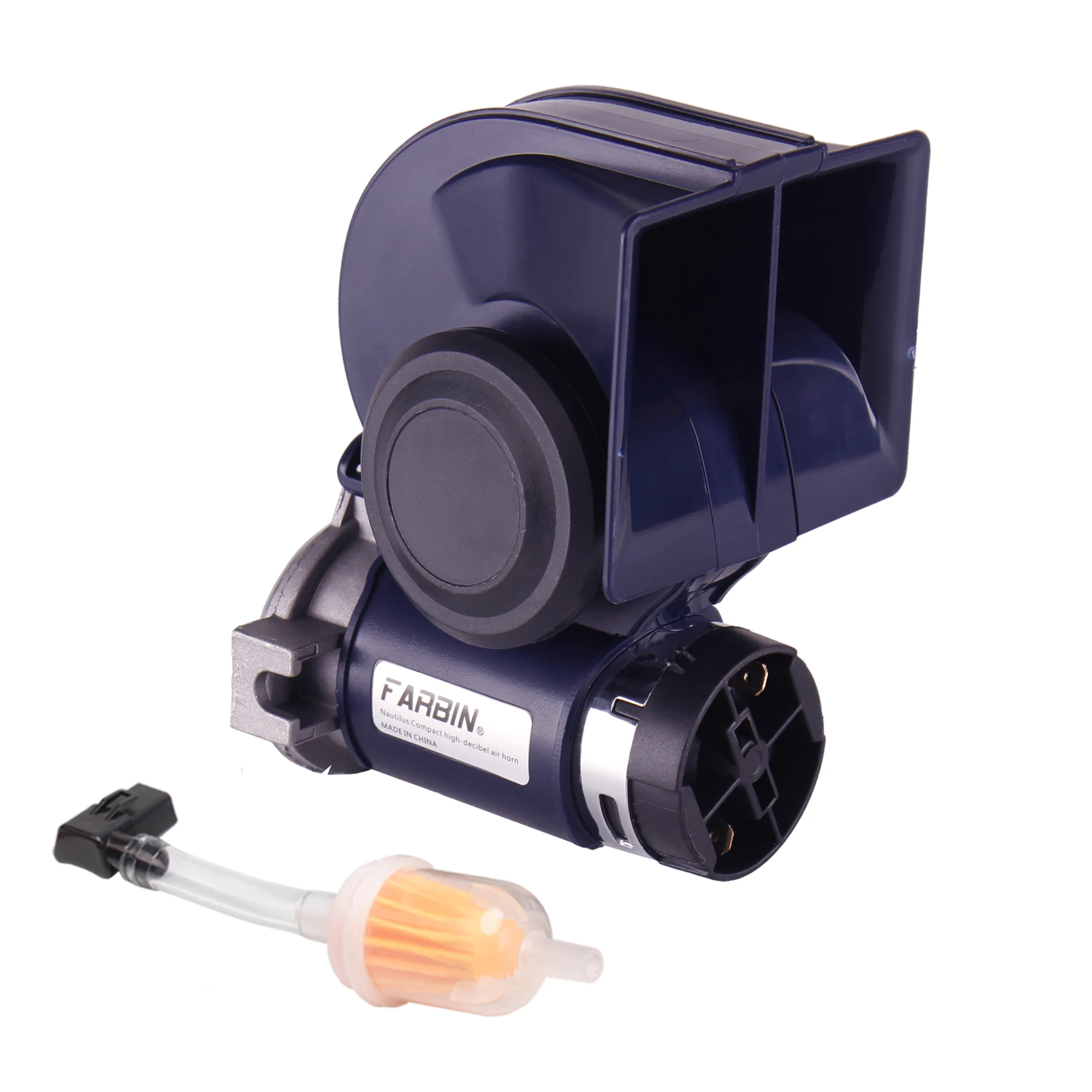 FARBIN Klaxon De Voiture 12V Électrique Son De Taureau Métal 150dB - Corne Forte Pour Camions, Moto, Bateaux