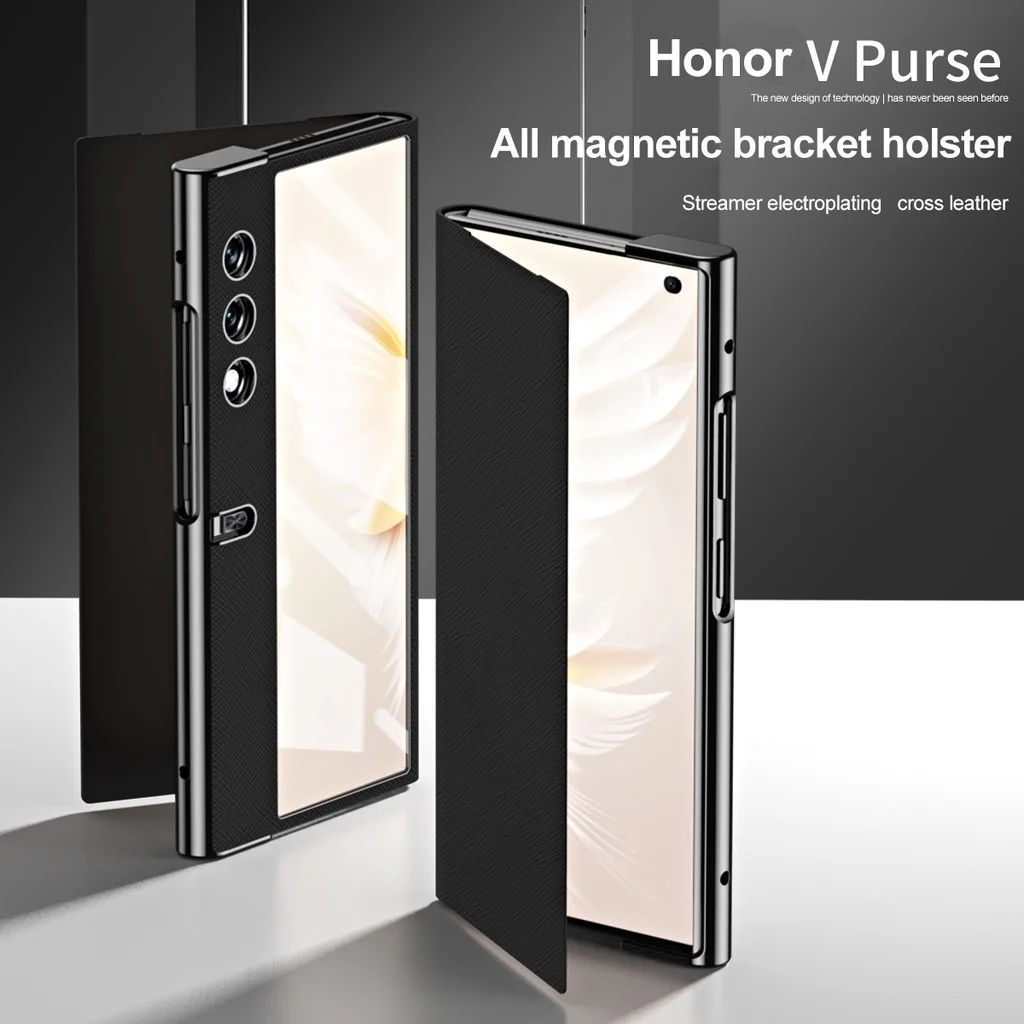 PU Leather Phone Case for Honor V Purse Clamshell Support Smart Protective Cover All-inclusive Magnetic Case