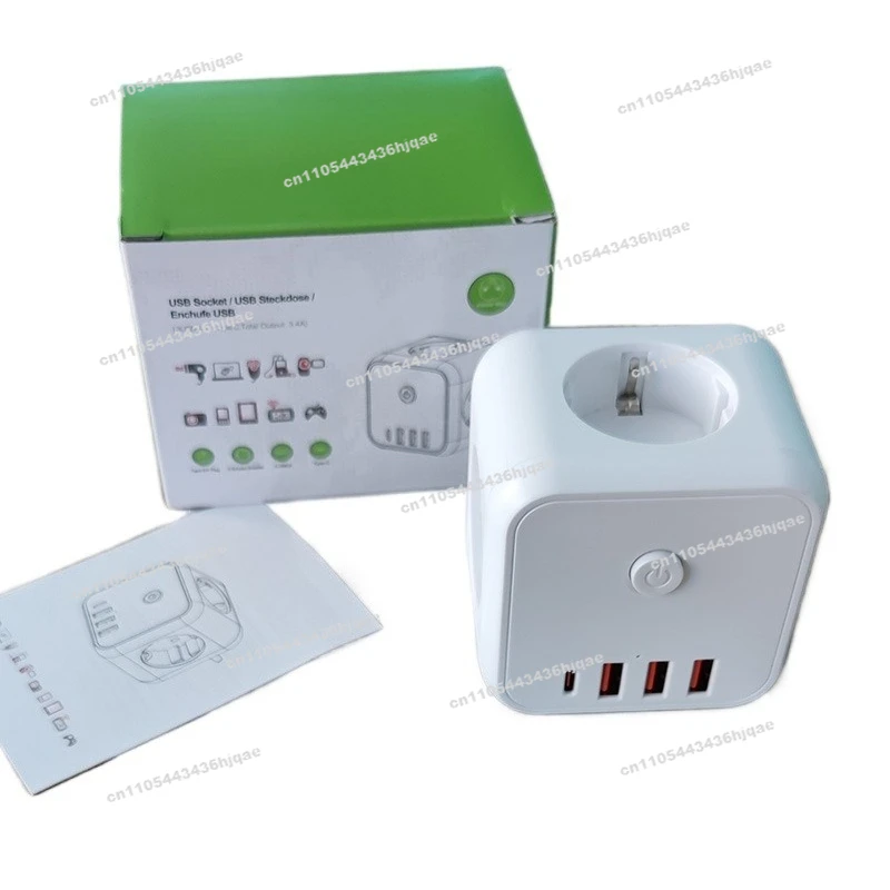 Converter European Standard Extension Cable Power Strip Multi-function with USB Rubik's Cube Socket