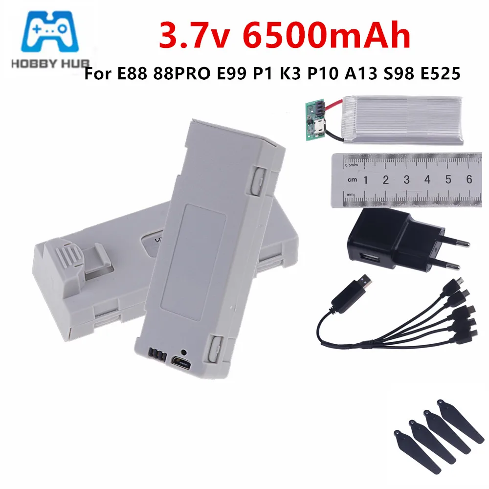 Upgrade 6500mAh 3.7V RC Drone Battery For E88 E88PRO Ls-E525 E525 PRO Mini Drones Quadcopter Special Battery Rc Parts