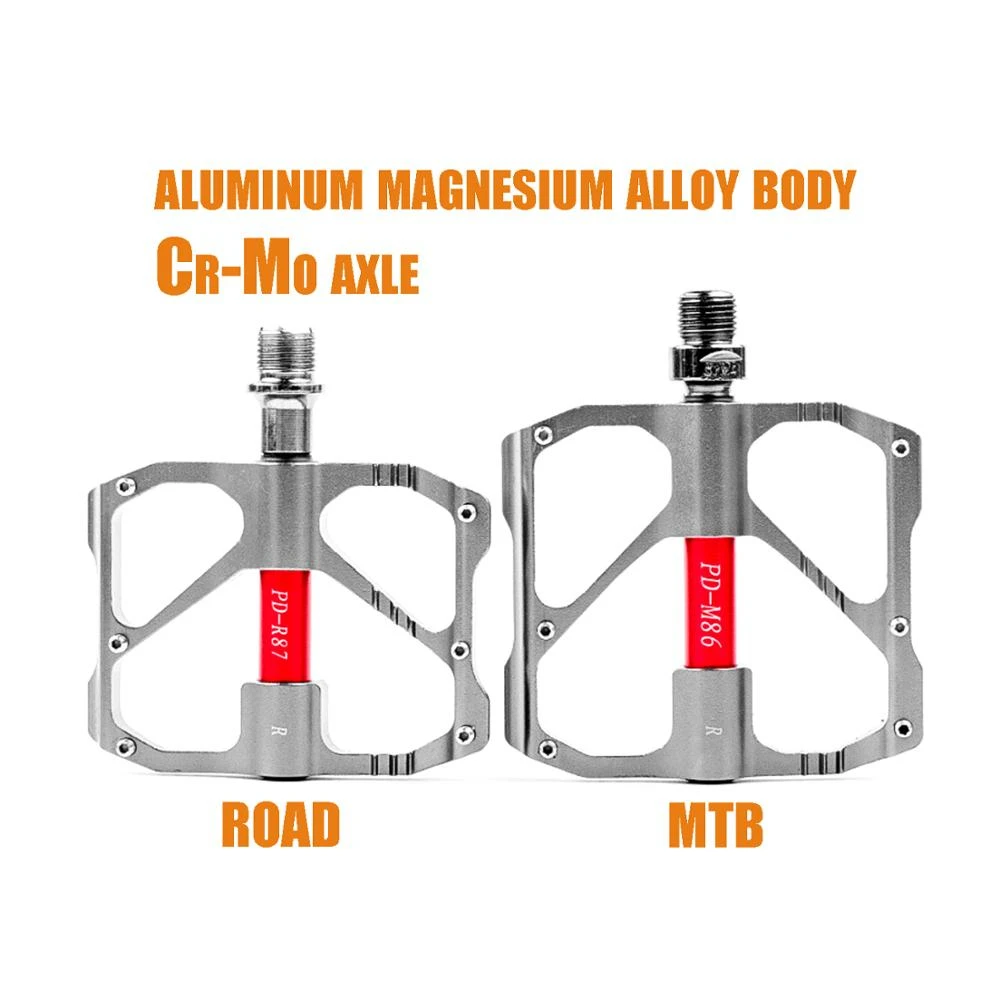 Ultralight MTB Road Bike Pedals 3 Bearing Sealed Aluminum-Magnesium Alloy Platform Bicycle Pedals