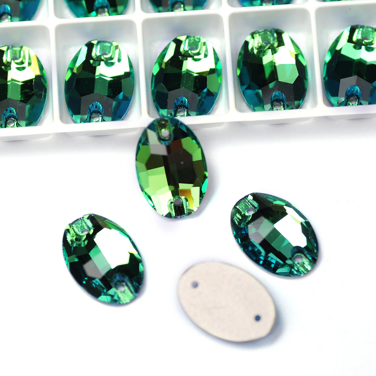 

YANRUO 3210 Oval Peridot 7x10 11x16 17x24mm Gem Glass Sewing Flatabck Rhinestones For Needlework Crystal Dance