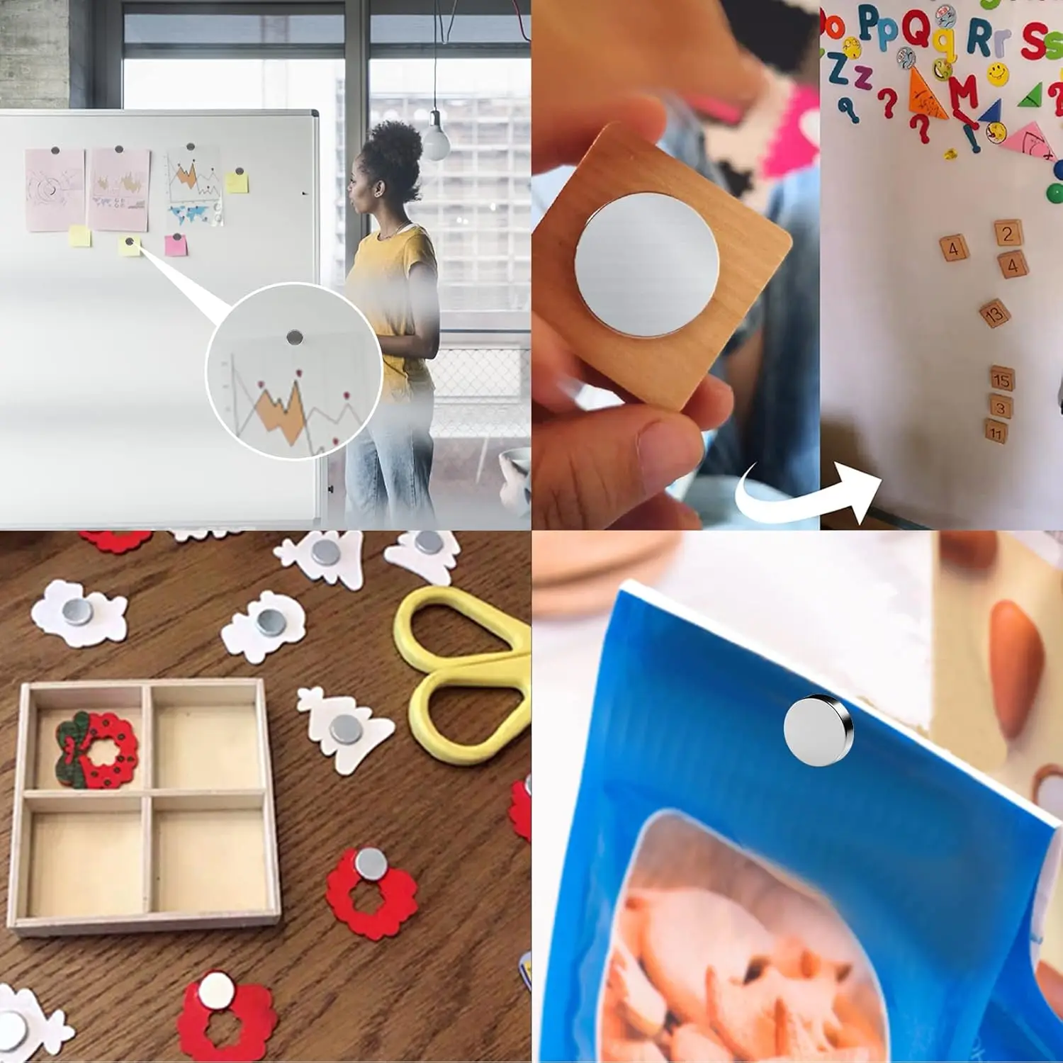 10-200pcs 라운드 자석 4x5 6x5 8x5mm 냉장고 사무실 차고 도구 공예 주방 냉장고 화이트 보드 4*5 6*5 8*5mm 액세서리