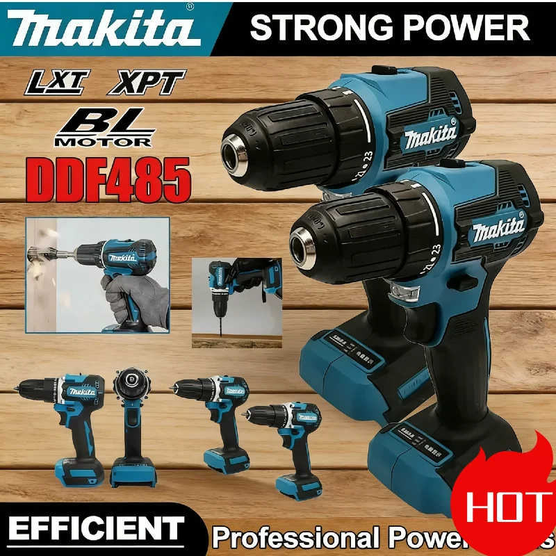 マキタ-ddf485-10mm-lxt-コンパクトコードレスドリル-多機能ドライバー-18v-ブラシレスモーター-充電式パワードライバー