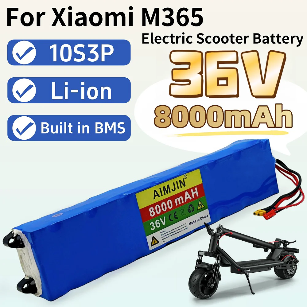 

100% New 18650 10S3P Li-ion Rechargeable Battery Pack 36V 8000mAh For Xiaomi M365/1S Special Electric Scooter Battery