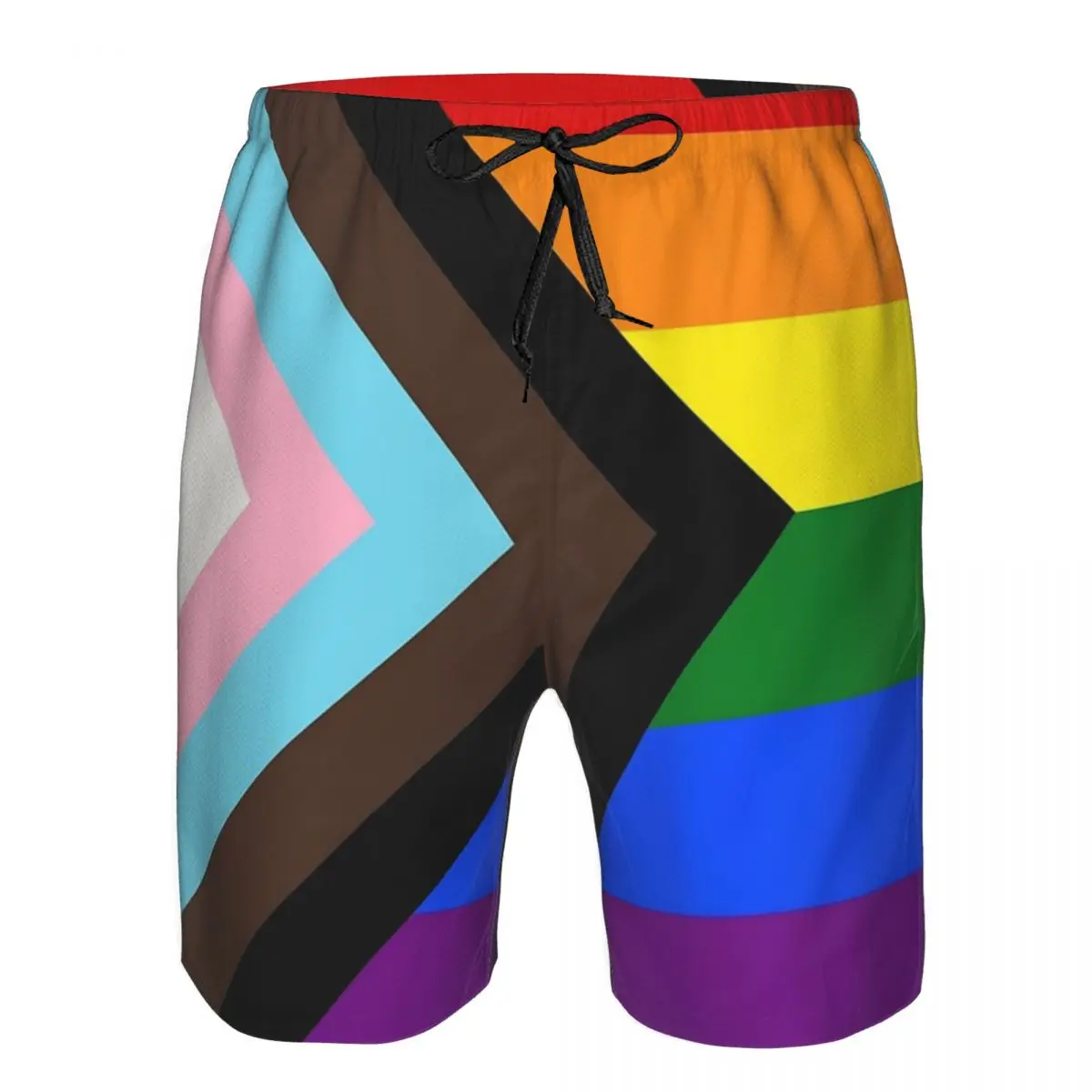 Progress Pride Flag Trunks Beach Board Shorts Casual Quick Dry Swimming Summer Men Pants