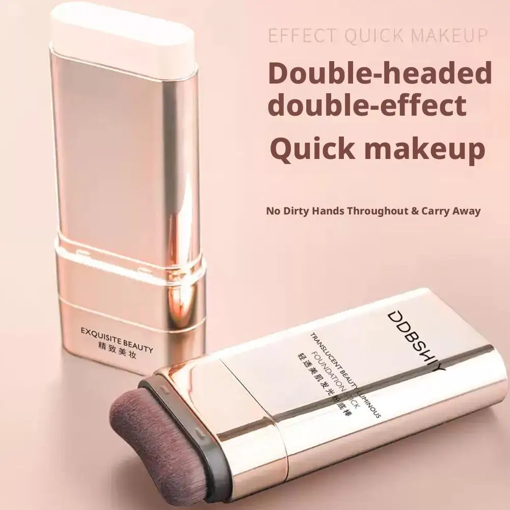 بودرة أساس نسائية غير قابلة للالتصاق، كونسيلر مرطب وشفاف خفيف مع فرشاة، يدوم طويلاً، تفتيح البشرة