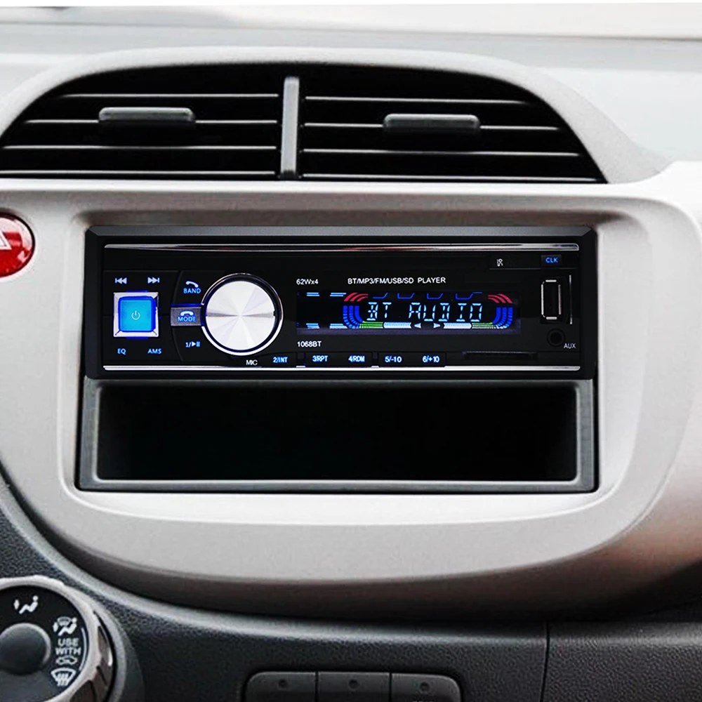 Car  MP3 Player Bluetooth1068 Lossless Sound Quality Car FM Radio Audio Truck 12V-24V Card Reader Replaces DVD, CD