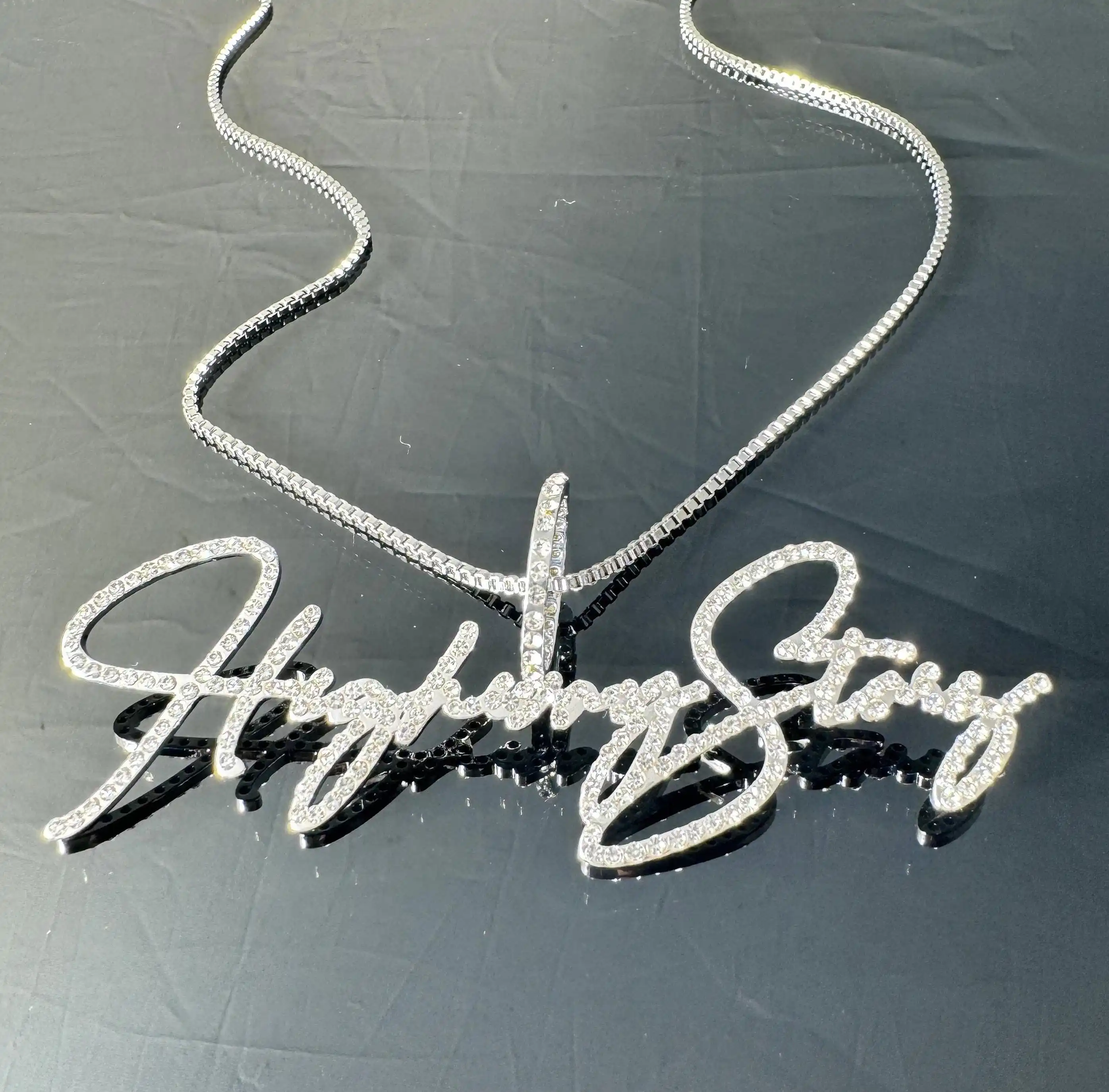 

Custom Name Necklace Bling Name Necklace Gold Name Plate Necklace Women Name Necklace Handmade Jewelry Gift For Her