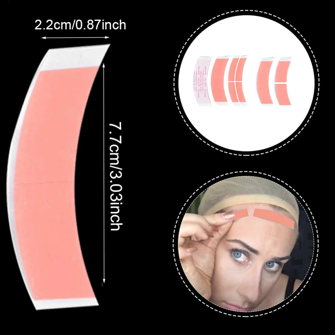 Duo-Tac-Bandes de Cheveux Rouges pour Perruque en Dentelle, Extension Adhésive, Double Bande Fendue, pour Toupets, Film, 36 Pièces/Sac