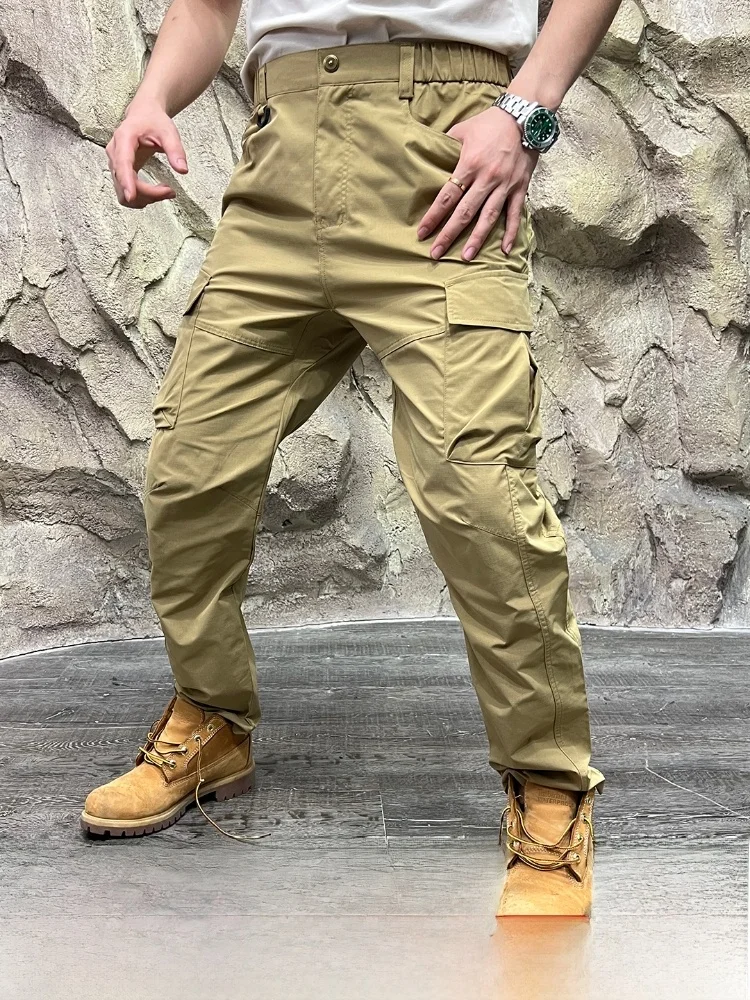 

Outdoor Men's Windproof Waterproof Casual Pants with Big kets Straight Leg Spor Leisure Trousers for Autumn Commuting