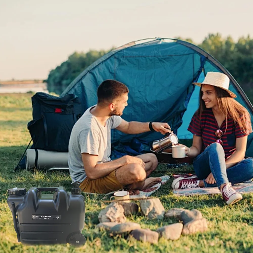 28L Camping Outdoor Bucket with Faucet & Wheel Portable Trolley Large Water Tank Camping Water Container for Camping Outdoor BBQ view 4