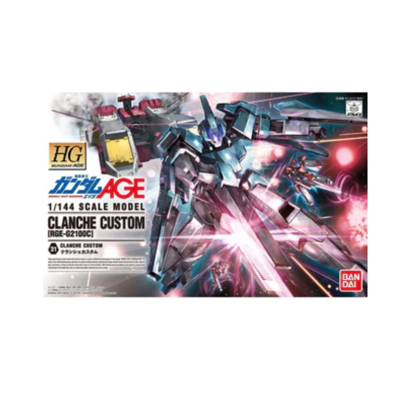 

Bandai Original 1/144 HG AGE 31 Crane Snow Revised Mecha figure Action doll Trendy toys Assembly model collect Holiday Gifts
