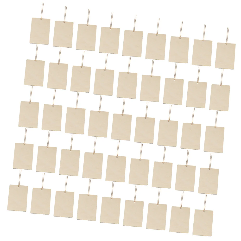 

1Set Wooden Gift Tags Unfinished DIY Blank Rectangle Wood Pieces for Crafts Painting Staining Hanging Decorations