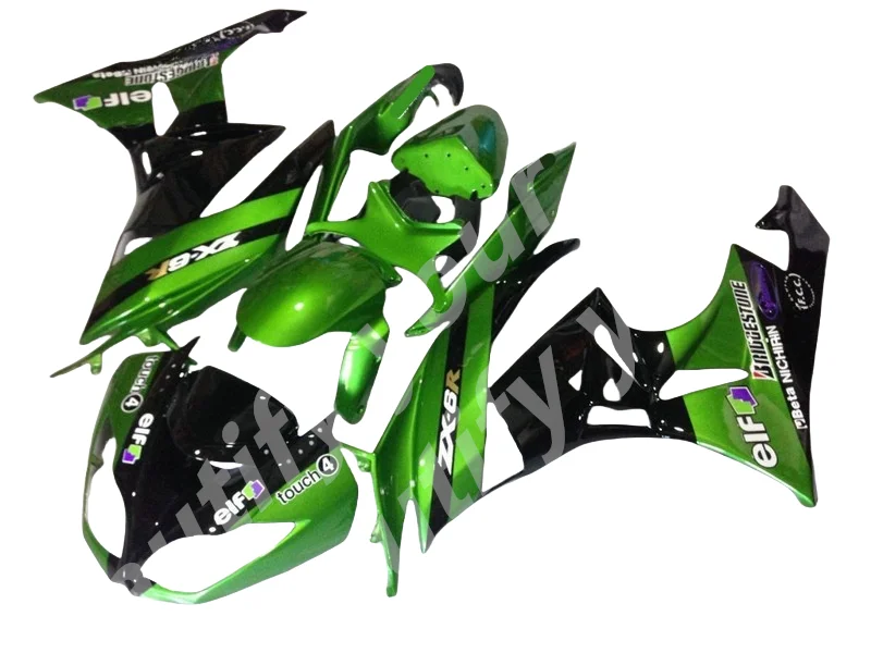 Aftermarket body parts fairings for Kawasaki Ninja 636 ZX6R 09 10 11 12 green black fairing kit ZX-6R 2009 2010 2011 2012