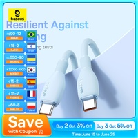 Baseus PD 100W USB C To USB Type C Cable For Macbook Fast Charging Charger Wire Cord For iPhone  16 15 Type-C Cable For Xiaomi