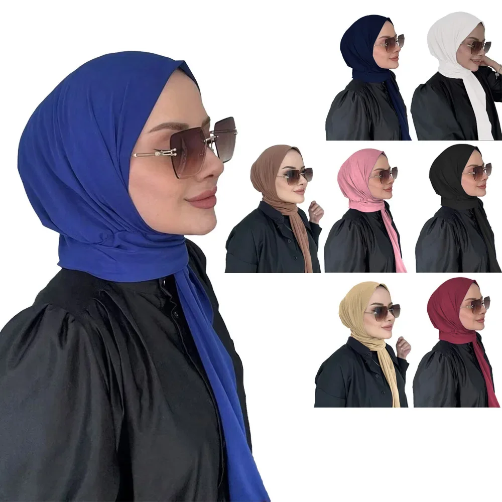 Jersey instantáneo Hijab Undercap Hijabs para Mujer musulmana Hijab Cap cobertura completa envolturas para la cabeza pañuelo islámico Mujer Turbante Mujer