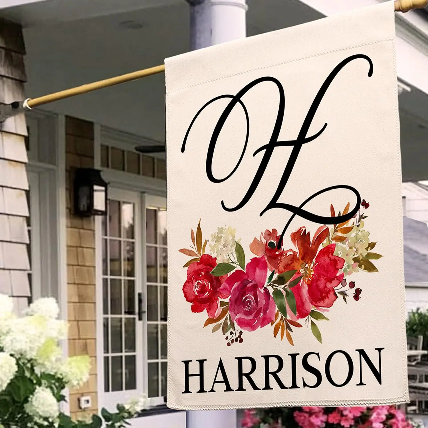 1pc Custom Double Sided Garden Flag Personalized Yard Banner with Name Photo Logo for Home Lawn Garden Outdoor Decor