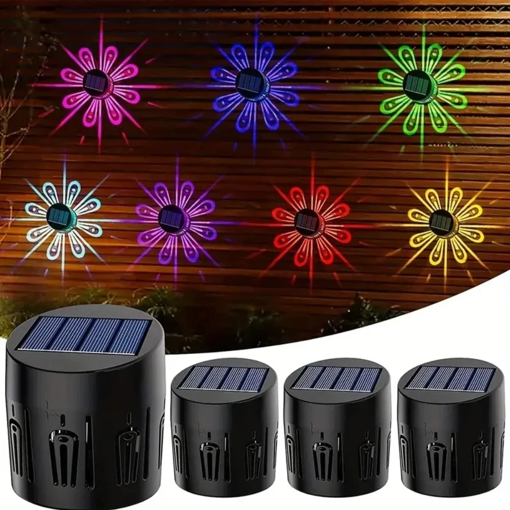 

RGB 8-10H Working Time Solar LED Light Outdoor ABS Low Wattage RGB Garden Lighting Fence with Shadow for Holiday Decorations
