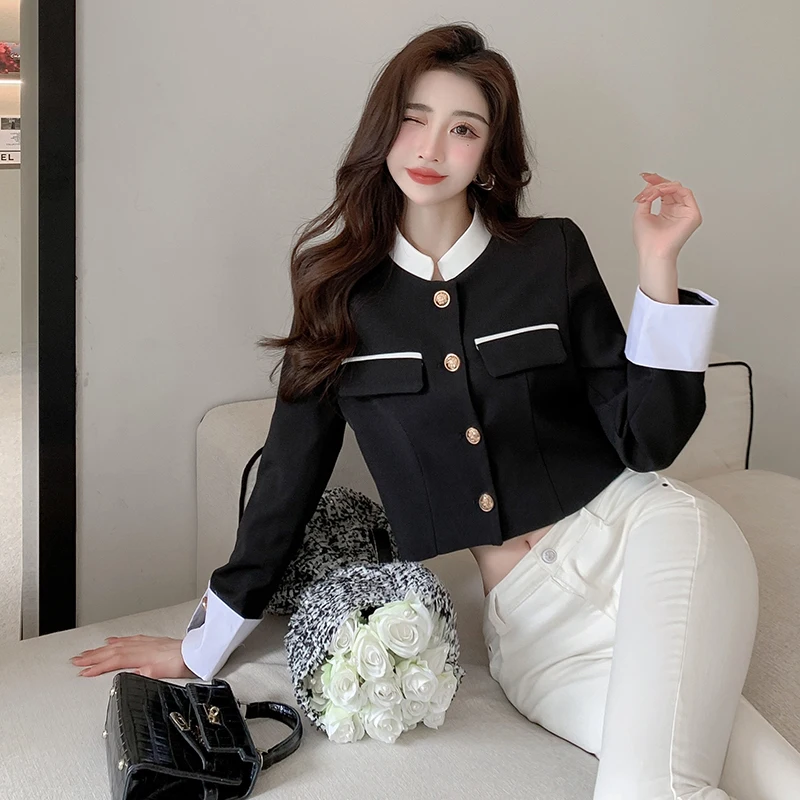 Spring Autumn New Sexy Fragrant Style Short Jacket Long Sleeved Women's Clothing Coats