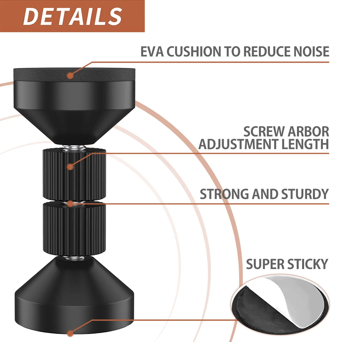 2Pcs Bed Frame Anti-Shake Tool Adjustable Threaded Headboard Stopper Fixer Prevent Loosening Silent Bedside Anti-shake Support