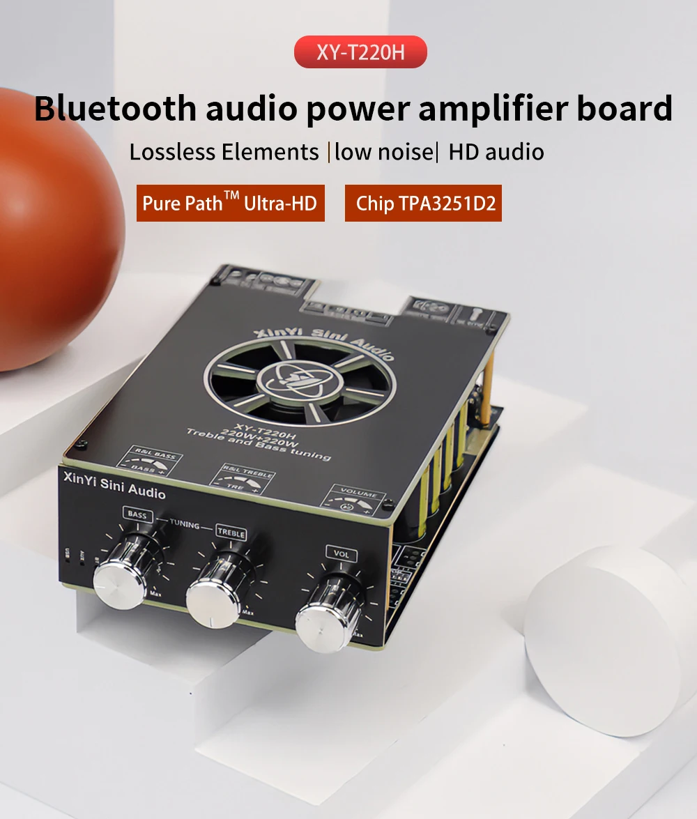 XY-T220H 220W * 2 audiophile level Bluetooth amplifier module with high and low frequency adjustment dual channel stereoTPA3251