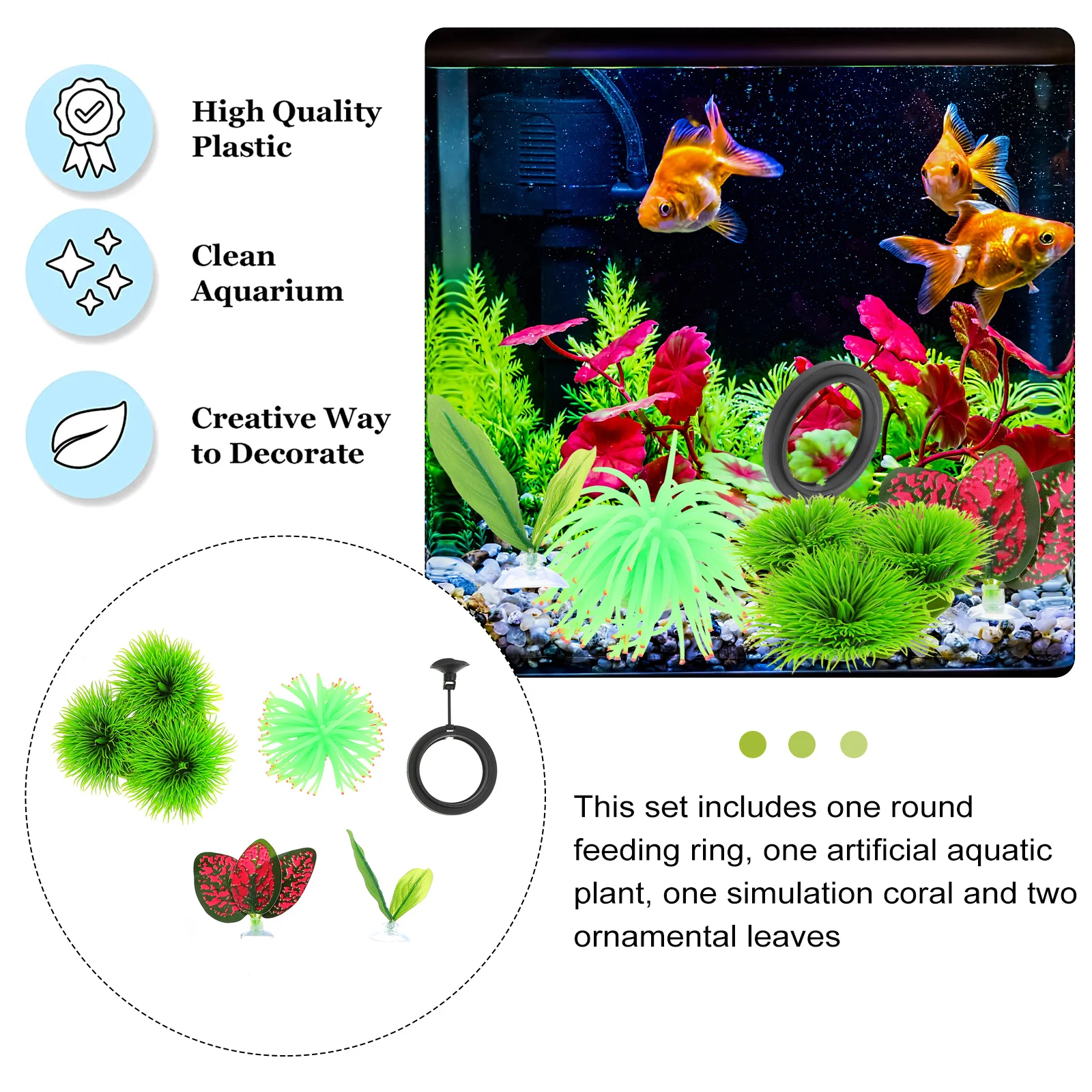 

Decorations Artificial Aquatic Plant Betta Rest Leaves Feeding Ring Simulation Plants Fish Tank Accessories Pet Supplies