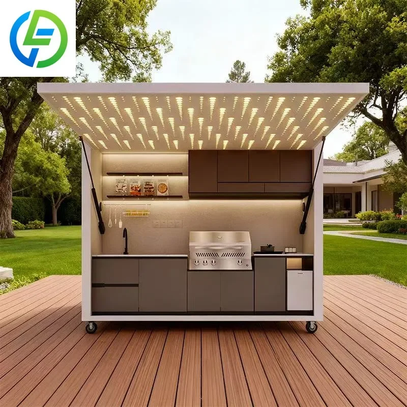 Custom Factory Outdoor Waterproof  UV-resistant  BBQ Grill Cabinet Combo  Garden Patio  Mobile Outdoor Kitchen