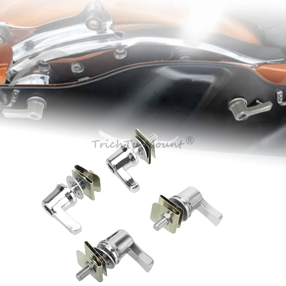 

Rear Saddlebag Lever Lock Mounting Kit Fits For Harley 1993-Later Touring Road King Street Glide Electra Glide Aluminum Chrome