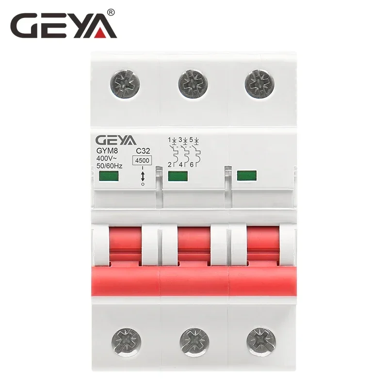 GEYA GYM8 3P Din Rail MCB 6A 10A 16A 20A 25A 32A 40A 50A 63A 220V Mini Circuit Breaker C Curve CE CB SEMKO Approved