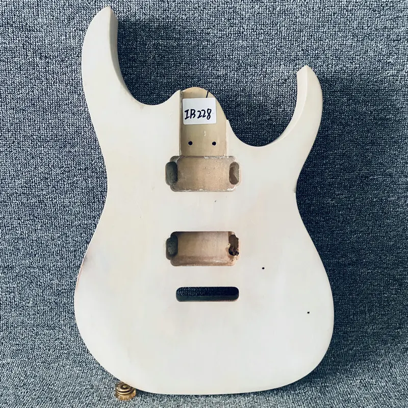 IB228 Active Electric Guitar Unfinished ST Guitar Body Custom Order with 2 Humbucker Pickups in Solid Wood for DIY Replace