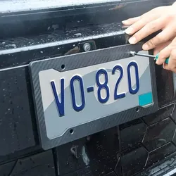 Universal 30*15CM 1/2pcs License Plate Frame Carbon pattern Plastic License Plate Frame Bracket with Standard Screw Kits