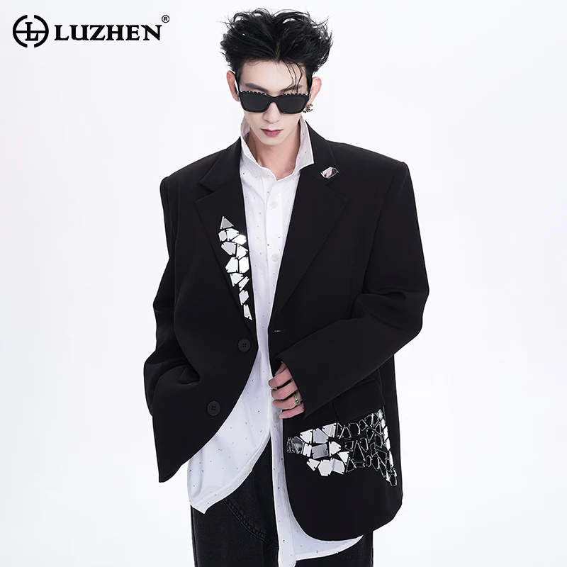 

LUZHEN Personalized Trendy Metal Decorate Design Suit Jacket Original Stylish Luxury High Quality Clothing Men's Blazers LZ4475