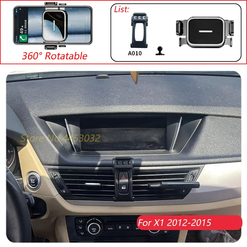 1 Suit Car Phone Holder For BMW X1 2012-2015 Air Outlet Rotatable Stand  One-handed operation Bracket Accessories