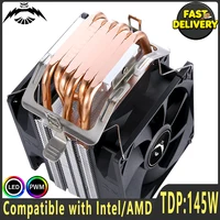 Ventilador de CPU, procesador enfriador de PC, 2/4/6, tubo de calor refrigerado por aire, 4 pines/PWM, Compatible con LGA2011 2066 x79 x99 115x1200 1700 18xx AMD AM4 FM2 +