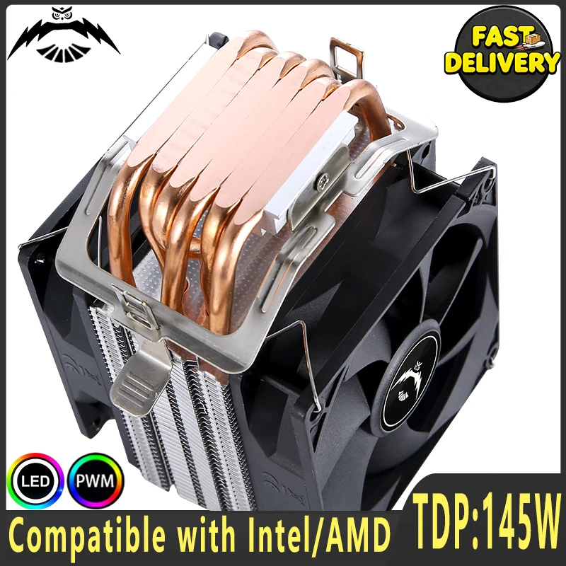 CPU Fan PC Cooler Processor 2/4/6 Heat Pipe Air-cooled 4pin/PWM Compatible LGA2011 2066 X79 X99 115x 1200 1700 18xx AMD AM4 FM2+